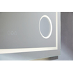 Thebalux spiegel model I 80x75 aluminium geïntegreerde lichtbaan rondom in spiegel voorzien van LED indirecte LED onderzijde Bluetooth touchschakeling spiegelverwarming verlichte vergrootspiegel en stopkontact SW716325