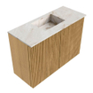 Mondiaz JOYA-DLUX 60cm toiletmeubel - kleur Oak - Wastafel FAYE positie Midden Zonder kraangat kleur Frappe. SW1421875