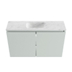 MONDIAZ TURE-DLUX Meuble toilette - 80cm - Greey - EDEN - vasque Opalo - position centrale - sans trou de robinet SW1104306