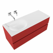 Mondiaz VICA Meuble Fire avec 4 tiroirs 120x50x45cm vasque lavabo Moon gauche sans trou de robinet SW410677