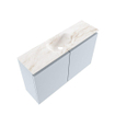 MONDIAZ TURE-DLUX Meuble WC 80 cm Clay. EDEN lavabo Frappe position milieu. Sans trou de robinet. SW1102717