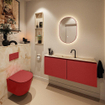 MONDIAZ TURE-DLUX Meuble de toilettes 120 cm Fire. Lavabo EDEN Frappe position milieu. Avec 1 trou de robinet. SW1102787