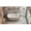 Ideavit Muur Duo Baignoire - 180x80x56cm - trou de trop-plein - bonde clic clac - solid surface - pieds réglables - blanc mat SW810815