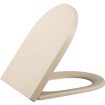 QeramiQ Dely Swirl Ensemble WC- 36,3x51,7cm - Réservoir encastré Geberit UP320 - Abattant de 35mm d'épaisseur - Plaque de commande blanche brillante - Boutons ronds - Beige SW1138600