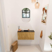 Mondiaz JOYA-DLUX Meuble de toilette 80cm - couleur Chêne - Vasque FAYE position Milieu 1 trou de robinet couleur Lava. SW1422084