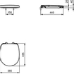 Ideal Standard Connect Abattant WC avec couvercle et charnières continu inox Blanc SW97332