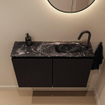 MONDIAZ TURE-DLUX Meuble de toilette 80cm Urban. EDEN lavabo Lava position droite. Avec 1 trou de robinet. SW1103634