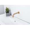FugaFlow Eccelente Ensemble robinetterie pour lavabo - encastré - bec 18cm - raccourcissable - siphon - bouchon toujours ouvert - PVD - Laiton brossé PVD (Or) SW1469166