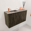 Mondiaz JOYA-DLUX 70cm meuble de salle de bains - couleur Shadow - Vasque FAYE position Gauche 1 trou de robinet couleur Oza. SW1425036