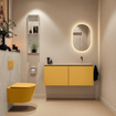 MONDIAZ TURE-DLUX Meuble WC 120 cm Ocher. Lavabo EDEN Opalo position droite. Sans trou de robinet. SW1104410