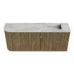 Mondiaz JOYA-DLUX 101.6cm meuble de salle de bains - arrondi gauche couleur Dusk - Vasque FAYE position Droite Sans trou de robinet couleur Glace. SW1423174
