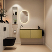 MONDIAZ TURE-DLUX Meuble toilette - 120cm - Oro - EDEN - vasque Opalo - position gauche - 1 trou de robinet SW1104455