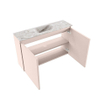 MONDIAZ TURE-DLUX Meuble toilette - 80cm - Rosee - EDEN - vasque Glace - position centrale - 1 trou de robinet SW1103458