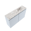 MONDIAZ TURE-DLUX meuble WC 80cm Clay. Lavabo EDEN Glace position droite. Sans trou de robinet. SW1103255
