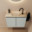 MONDIAZ TURE-DLUX Meuble toilette - 60cm - Greey - EDEN - vasque Frappe - position centrale - 1 trou de robinet SW1102802