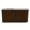 Mondiaz JOYA-DLUX 81.6cm toiletmeubel - ronding rechts kleur Walnut - Wastafel FAYE positie Links Zonder kraangat kleur Saba. SW1424722