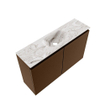 MONDIAZ TURE-DLUX Meuble toilette - 80cm - Rust - EDEN - vasque Glace - position centrale - 1 trou de robinet SW1103525