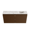 MONDIAZ TURE-DLUX Meuble toilette - 100cm - Rust - EDEN - vasque Glace - position droite - sans trou de robinet SW1103511