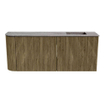 Mondiaz JOYA-DLUX Meuble de toilette 101,6cm - arrondi gauche couleur Dusk - Vasque FAYE position Droite Sans trou de robinet couleur Oza SW1426015