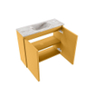 MONDIAZ TURE-DLUX Meuble toilette - 60cm - Ocher - EDEN - vasque Glace - position centrale - 1 trou de robinet SW1103393