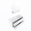 MONDIAZ VICA-DLUX Ensemble meuble de salle de bains - 110cm - sous-meuble talc - 2 tiroirs - lavabo encastré cloud droit - 1 trou de robinet - version haute 60cm - opalo SW1088451