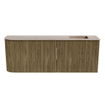 Mondiaz JOYA-DLUX Meuble de salle de bains 111.6cm - arrondi gauche couleur Dusk - Vasque FAYE position Droite 1 trou de robinet couleur Saba. SW1426093