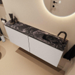 MONDIAZ TURE-DLUX Meuble toilette - 120cm - Linen - EDEN - vasque Lava - position droite - 1 trou de robinet SW1103873