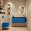 MONDIAZ TURE-DLUX Meuble toilette - 120cm - Jeans - EDEN - vasque Frappe - position droite - 1 trou de robinet SW1102857