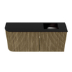 Mondiaz JOYA 91.6cm toiletmeubel - ronding links kleur Dusk - Wastafel FAYE positie Rechts 1 kraangat kleur Urban. SW1421707