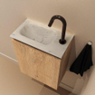 MONDIAZ TURE-DLUX Meuble toilette - 40cm - Washed Oak - EDEN - vasque Opalo - position gauche - 1 trou de robinet SW1126218