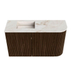 Mondiaz JOYA-DLUX 71.6cm toiletmeubel - ronding rechts kleur Walnut - Wastafel FAYE positie Links 1 kraangat kleur Frappe. SW1422298