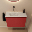 MONDIAZ TURE-DLUX Meuble toilette - 60cm - Fire - EDEN - vasque Opalo - position gauche - sans trou de robinet SW1104309
