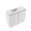 MONDIAZ TURE-DLUX Meuble toilette - 60cm - Cale - EDEN - vasque Ostra - position gauche - 1 trou de robinet SW1104743