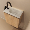 MONDIAZ TURE-DLUX 40cm toiletmeubel Washed Oak. EDEN wastafel Opalo positie rechts. Met 1 kraangat. SW1104638