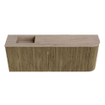 Mondiaz JOYA-DLUX 111.6cm toiletmeubel - ronding rechts kleur Dusk - Wastafel FAYE positie Links Zonder kraangat kleur Saba. SW1426094