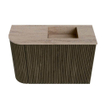 Mondiaz JOYA-DLUX Meuble de salle de bains - 61,6cm - arrondi gauche couleur Shadow - Vasque FAYE position Droite Sans trou de robinet couleur Saba SW1425152
