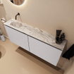 MONDIAZ TURE-DLUX Meuble toilette - 120cm - Cale - EDEN - vasque Glace - position gauche - sans trou de robinet SW1103194