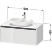 Duravit Ketho 2 meuble sous-lavabo avec plan de console avec 1 tiroir 100x55x45,9cm avec poignée anthracite Linnen mat SW772107