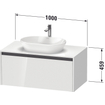 Duravit ketho 2 meuble sous lavabo avec plaque console avec 1 tiroir 100x55x45.9cm avec poignée anthracite noyer foncé mate SW772718
