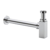 Wiesbaden Rombo Siphon d'évier design de avec tuyau mural et rosace modèle carrée chrome SW2685