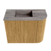 Mondiaz JOYA-DLUX Meuble de toilette 51,6cm - arrondi droit couleur Chêne - Vasque FAYE position Gauche Sans trou de robinet couleur Oza SW1424105