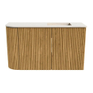 Mondiaz JOYA-DLUX 71.6cm toiletmeubel - ronding links kleur Oak - Wastafel FAYE positie Rechts Zonder kraangat kleur Meli. SW1423945