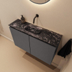 MONDIAZ TURE-DLUX Meuble WC 80 cm Dark Grey. Lavabo EDEN Lava position milieu. Sans trou de robinet. SW1103746
