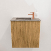 Mondiaz JOYA-DLUX 40cm toiletmeubel - kleur Oak - Wastafel FAYE positie Links 1 kraangat kleur Oza. SW1424065