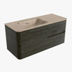 Mondiaz CIRO-DLUX Badkamermeubelset - 110x45x50cm - Solid surface wastafel Arena - 1 wasbak Links - 1 kraangat - 2 lades - Shadow SW1532340