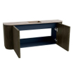 Mondiaz JOYA-DLUX Meuble de salle de bains - 103,2 cm - arrondis gauche et droite couleur Shadow - Vasque FAYE position Milieu Sans trou de robinet couleur Arena SW1424848