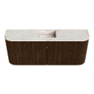 Mondiaz JOYA-DLUX Meuble de salle de bains - 103.2cm - arrondi gauche et droite couleur Walnut - Vasque FAYE position Milieu 1 trou de robinet couleur Frappe SW1422327