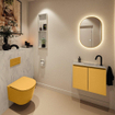 MONDIAZ TURE-DLUX Meuble toilette - 60cm - Ocher - EDEN - vasque Opalo - position droite - 1 trou de robinet SW1104457