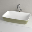 Villeroy & boch artis lavabo 58x13cm rectangle sans trop-plein céramique vert sauge brillant SW701222
