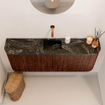 Mondiaz JOYA-DLUX 113.2cm toiletmeubel - ronding links en rechts kleur Ruby - Wastafel FAYE positie Midden Zonder kraangat kleur Lava. SW1423667